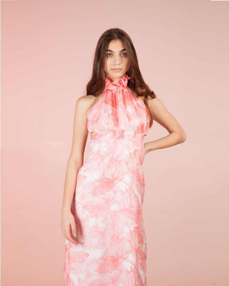 Versailles floral silk maxi gown
