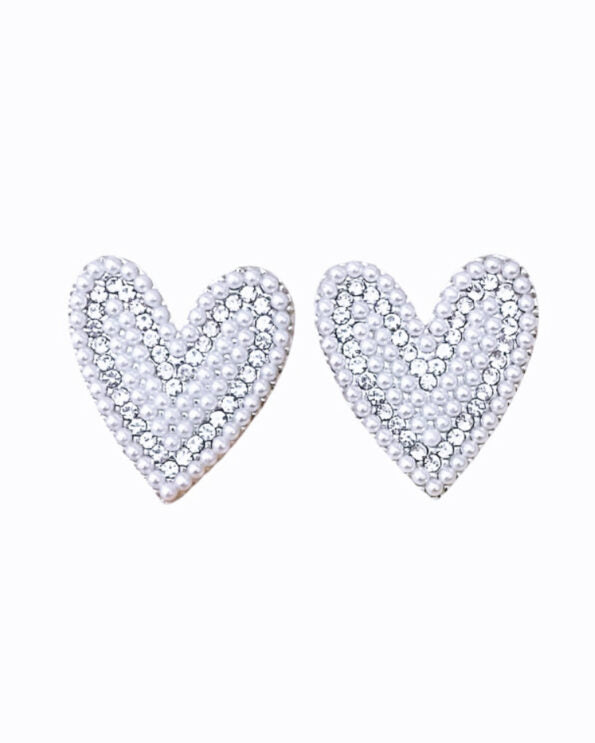 Heart Shaped Crystal Statement Earrings