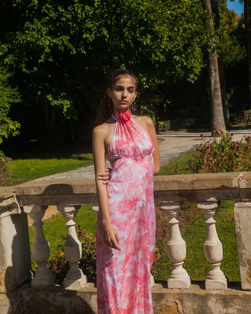 Versailles floral silk maxi gown